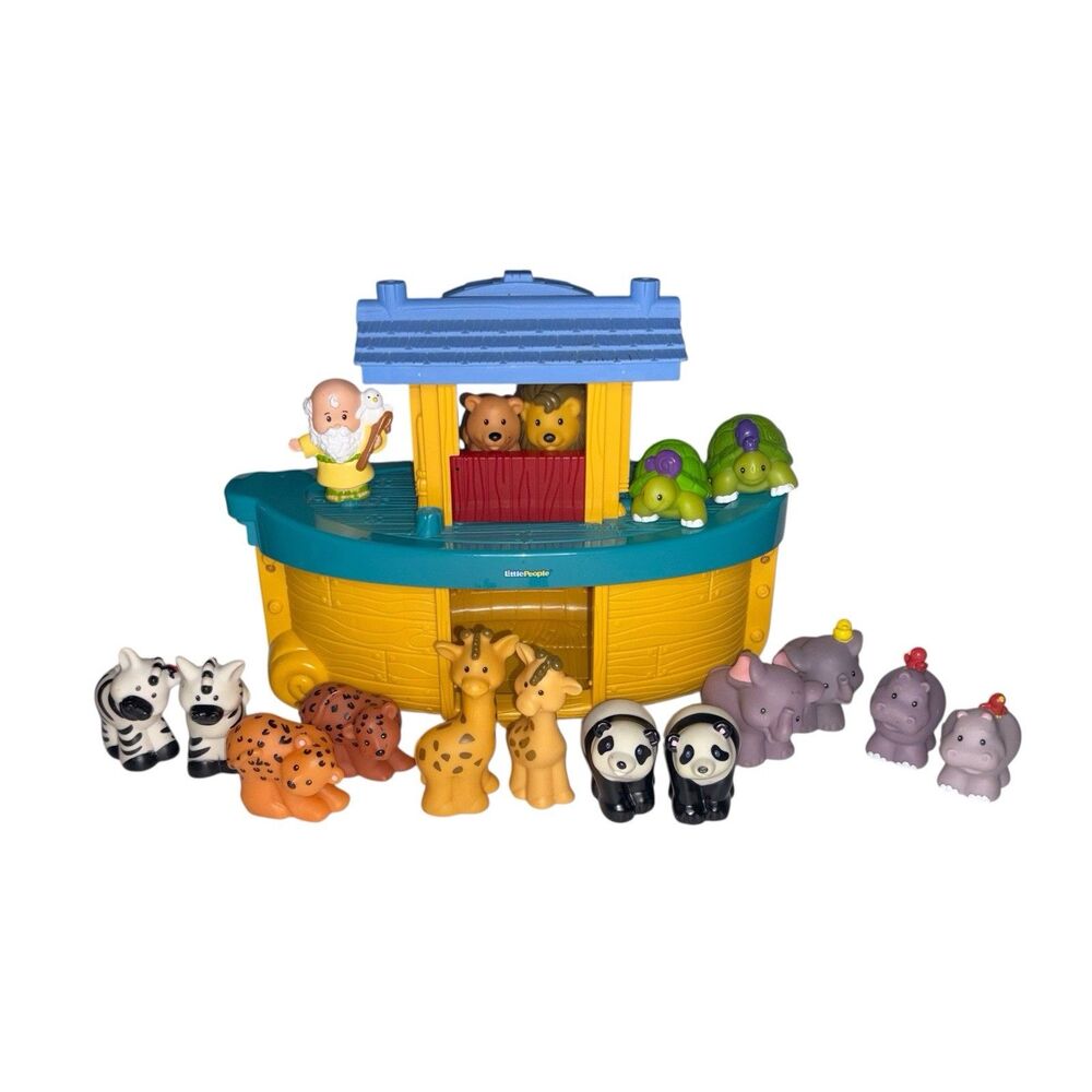 2002 Fisher Price Little People Noah's Ark Boat Play Set 17 Figures